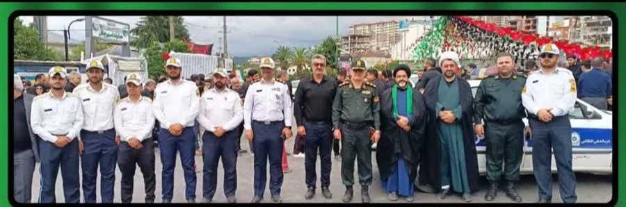 حضور فرمانده انتظامی شهرستان چالوس وکارکنان انتظامی چالوس وپلیس راهور در مراسم عاشورایی حسینی